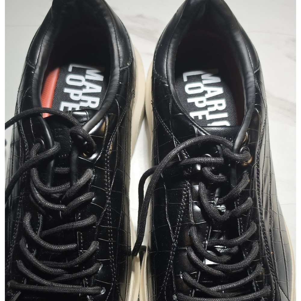 Mario Lopez Cruz Black Croc/Off White Sneakers‎ Men's US 10 Casual Shoes